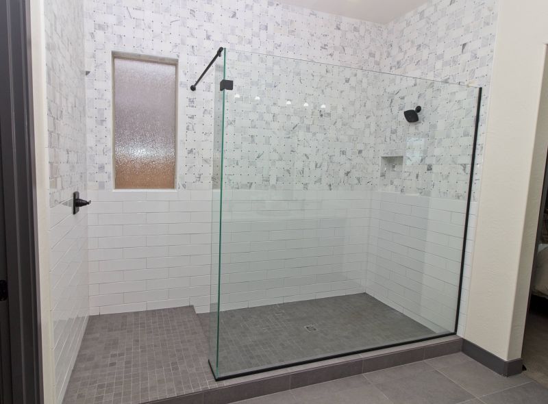 Shower Featuring Artistic Tile Patterns