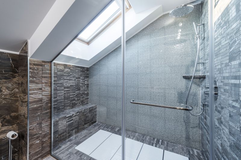 Luxurious Walk-in Shower with Skylight